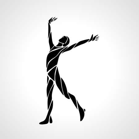 Healthy Life Logo Arm raised silhouette vector illustrationのイラスト素材
