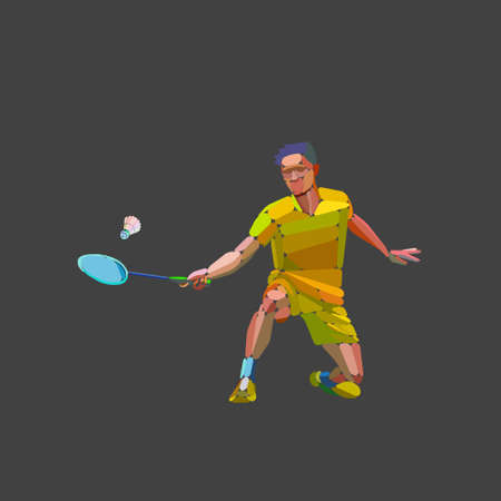 Badminton player abstract silhouette vector illustrationのイラスト素材