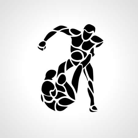 MMA fighters round pictogramのイラスト素材