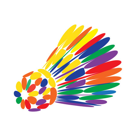 Badminton shuttlecock or badminton ball in polygonal styleのイラスト素材