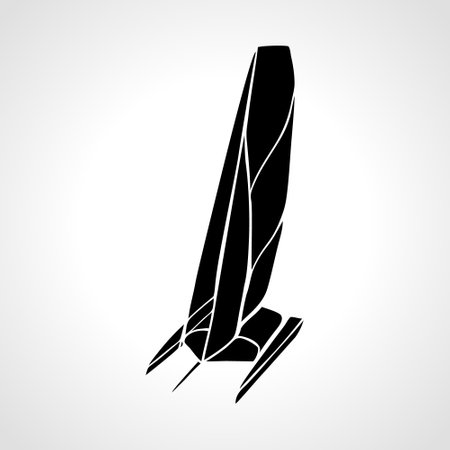 Sailing speedboat catamaran abstract silhouetteのイラスト素材