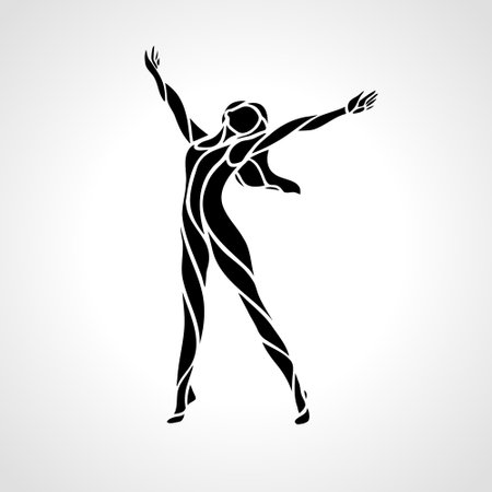 Healthy Life  Freedom person happy and free open arms over jumping. Cheering abstract figure. Rehab concept. Physiotherapy Treatment and Health Care  Design Template Vectorのイラスト素材