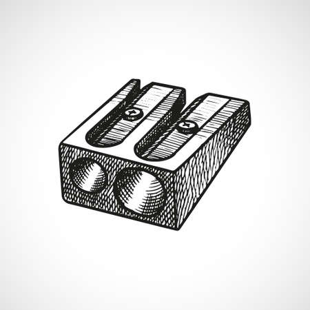 Hand Drawn Sharpener icon. Doodle illustration of sharpener vector icon for web design isolated on white backgroundのイラスト素材
