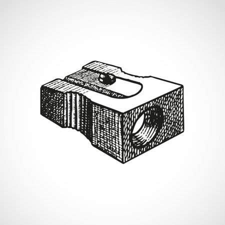 Hand Drawn Sharpener icon. Doodle illustration of sharpener vector icon for web design isolated on white backgroundのイラスト素材