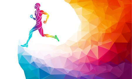Runner or jogging. Abstract Vector silhouette of runnig manのイラスト素材