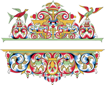 Fragment of drawing orthodoxy pattern, Russiaのイラスト素材