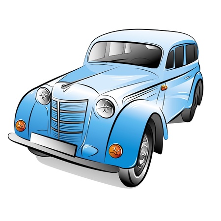 Drawing of the retro car.のイラスト素材