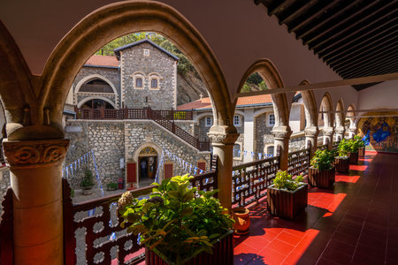Kykkos Monastery located on the Troodos mountain range in Cyprusの写真素材