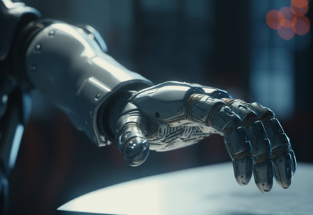 Robot hand close up. Futuristic technology concept. 3D Renderingの素材
