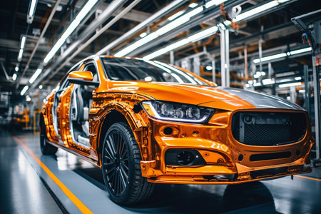 State-of-the-Art Automotive Plant. Efficient Car Assembly with Advanced Technologiesの素材