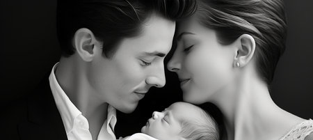 Capture the moment when a family settles into their new home.の素材