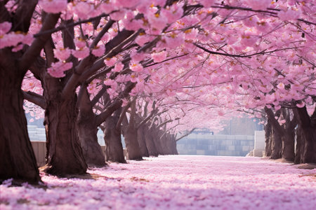 Snow-Kissed Tranquility. Delicate Blossoms Peeking Through the Pure White Landscapeの素材