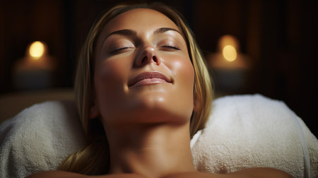 Exploring the Art of Facial Massage. A Mesmerizing Image to Unwind and Rejuvenateの素材