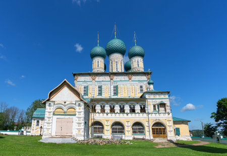 The Resurrection Cathedral in the city of Tutaev on the banks of the Volga Riverの写真素材