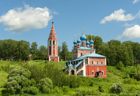 Kazan Transfiguration Church in the city of Tutaev on the banks of the Volga Riverの写真素材