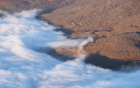 Cloud cover from a birds-eye viewの写真素材