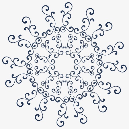 Decorative round frame. Abstract vector floral ornament. Lace pattern design.のイラスト素材