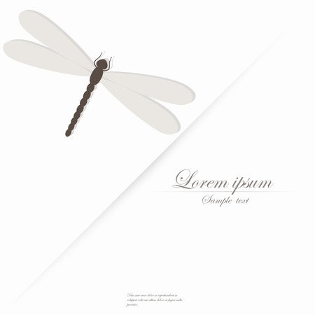 Vector template for folder, brochure, business card and birthday invitation with dragonfliesのイラスト素材