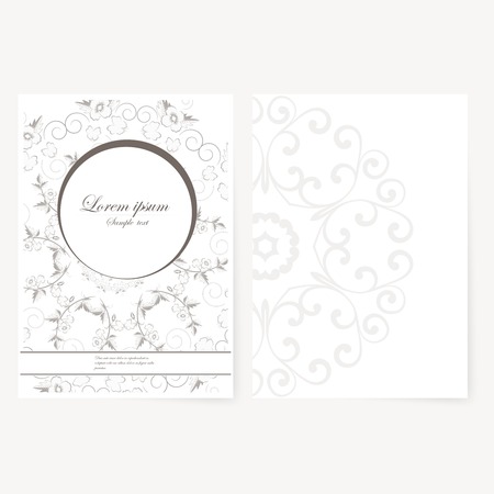 Decorative sheet of paper with oriental design and place for your text, vector illustration, backgroundのイラスト素材