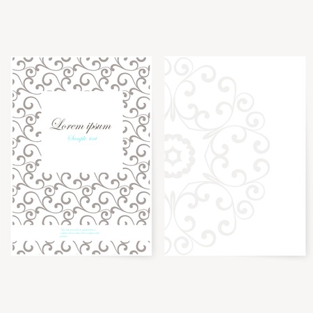 Decorative sheet of paper with oriental design and place for your text, vector illustration, backgroundのイラスト素材