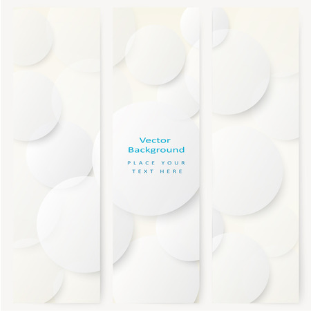 Set of abstract template banner with simple volume white circlesのイラスト素材