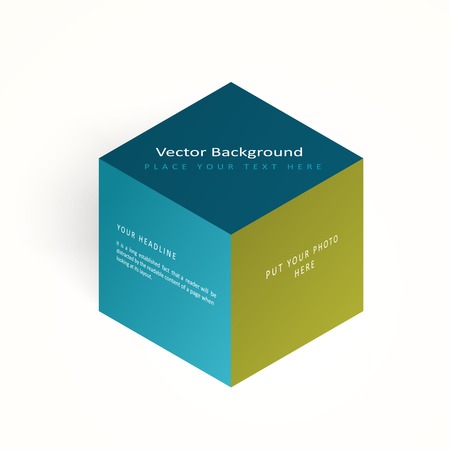 Vector 3d illustration color cube, design with perspective effectのイラスト素材