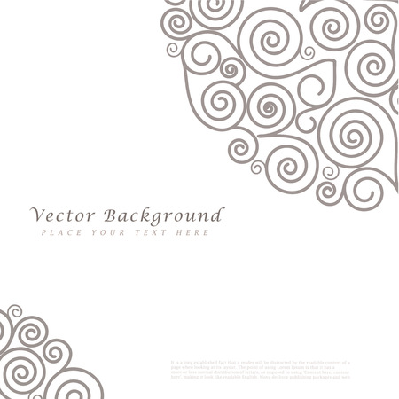 Abstract vector background with curls. Can be used for greeting cards, invitations, business cards.のイラスト素材