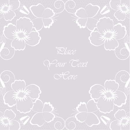 Vintage vector abstract background with white lace, greetings, invitations and business cardのイラスト素材