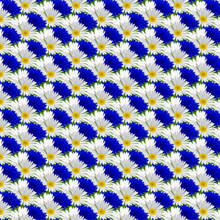 Seamless pattern with flowers chamomile and cornflowers . Vector illustrationのイラスト素材