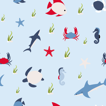 Seamless pattern in marine styleのイラスト素材
