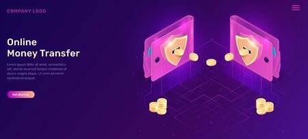 Online Money Transfer Isometric Concept Vector Ilration Two Online Money Transfer Isometric Concept