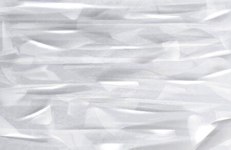 Wrinkled paper texture, white folded sheet background. Blank flyer with folds, vintage letter, crumpled torn parchment page, rough battered wallpaper abstract surface, Realistic 3d vector illustrationのイラスト素材