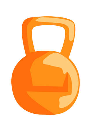 Metal sports kettlebell, equipment for sports training in the gym, cartoon vector illustration isolated on whiteのイラスト素材