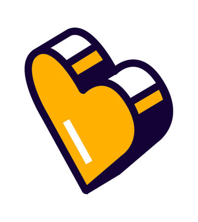 Heart symbol isometric icon, online chatting, love messageのイラスト素材