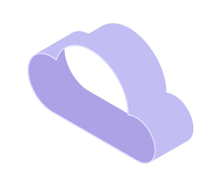 Virtual cloud isometric icon, cloud information storage, technology symbolのイラスト素材
