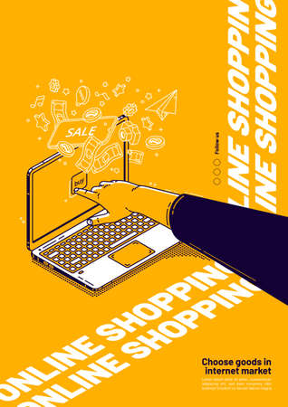 Vector banner of online shoppingのイラスト素材