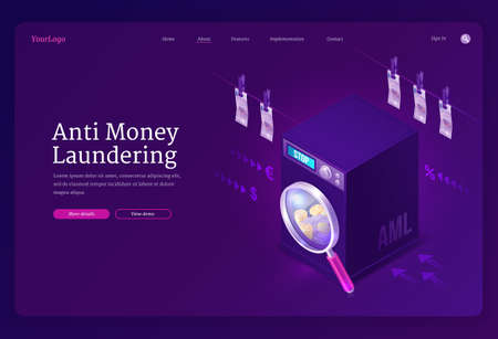Vector banner of AML, anti money launderingのイラスト素材
