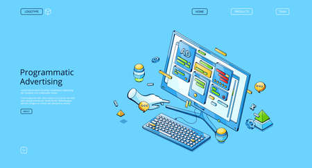Vector banner of programmatic advertisingのイラスト素材
