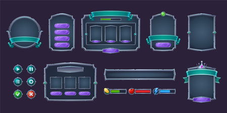 Vector of Game buttons and frames with - ID:1-174358877 - Royalty Free ...