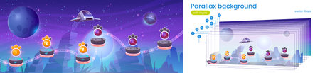 Vector of Space game level map with - ID:1-175925345 - Royalty Free ...