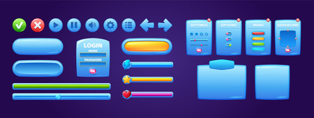 Vector of Game menu interface windows, - ID:1-187120499 - Royalty Free ...
