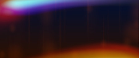 Black background with abstract light flare effects. Vector realistic illustration of orange gradient spots on dark surface, exposed photo film texture, sunlight leak bokeh effect, vintage footageのイラスト素材