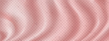 Pink transparent gel texture with bubbles and waves. Realistic 3d vector illustration of translucent liquid wavy background. Skin and body care cosmetic product. Jelly moisture essence or lotion.のイラスト素材
