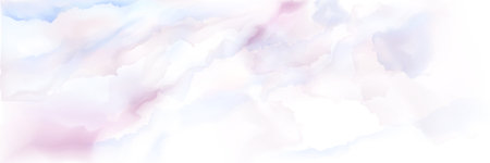 Pastel watercolour brushstrokes background - soft pink paint splatters, smudges on white paper canvas. Delicate watercolor brushwork wallpaper, light tender colors fluid washes and stains texture.のイラスト素材