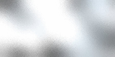 Silver foil texture background with light reflection. Vector realistic illustration of chrome metal surface with glitter gradient effect, abstract shiny texture, translucent glass, platinum wallpaperのイラスト素材