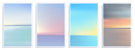 Sunset or sunrise gradient sky with warm horizon colors and golden light. Abstract vector...