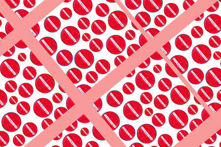 Abstract background of social distance.Coronavirus safe distance between people sign. Recommended social distance is 1.5 meters.の写真素材