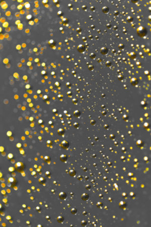 Defocused abstract gray background with yellow bokeh. Trendy colors. Yellow and gray.