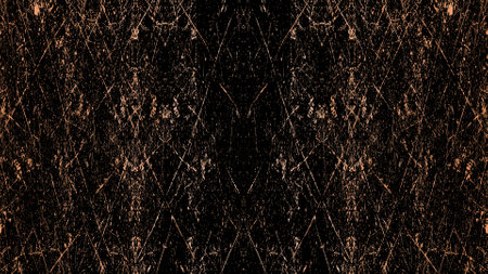 Grunge texture. Design with many small chaotic spots and lines Apricot Crush on a black background.e texture.の写真素材