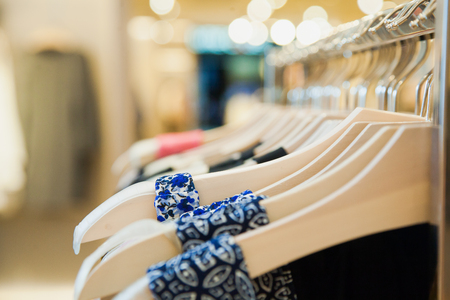Clothes on hanger at shoping mall. Sale concept.の写真素材